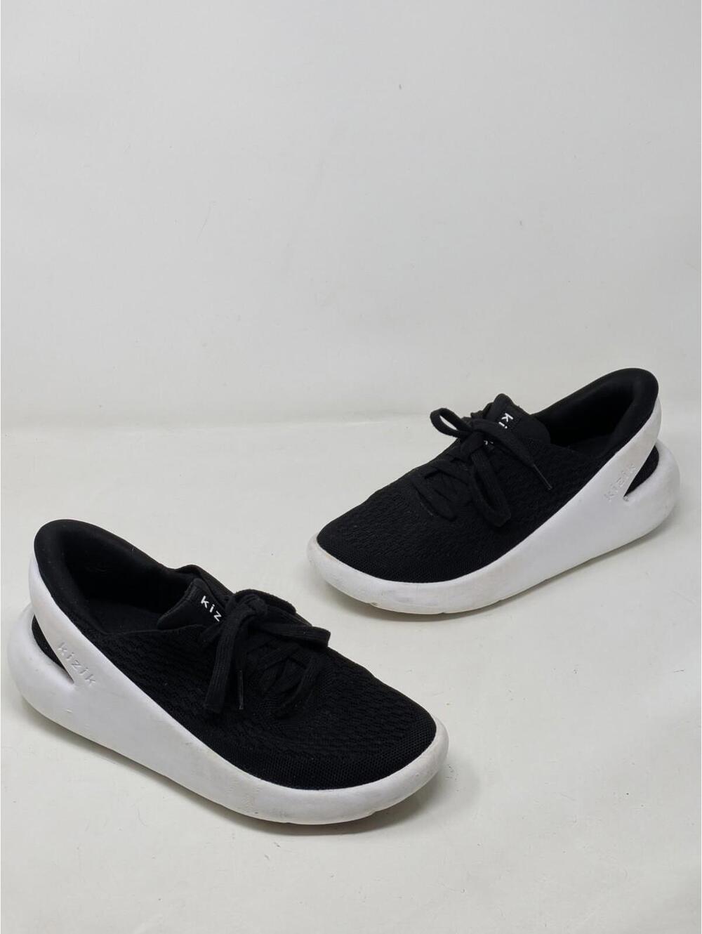 Kizik Roamer Knit Shoes Mens Size M 6 W 7.5 Black Handsfree Low Top Sneakers